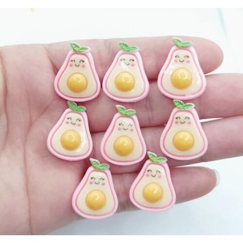 10/30Pcs/Pack Pink Simulation Fruit Resin Pear Flatback Cabochon DIY Decorative Craft Scrapbooking Accessories