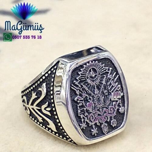 Knight Case Ottoman State Coat Of Arms Silver Men 'S Ring