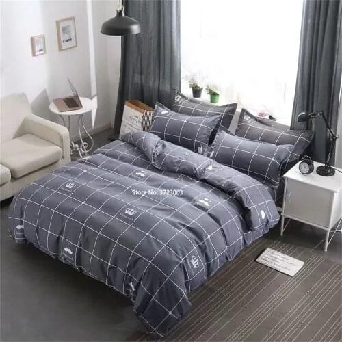 4pcs Bed Cover Set Cartoon Star Blue Bedding Sets Plaids Duvet Cover Adult Kids Boys Bed Sheets And Pillowcases Comforter Set
