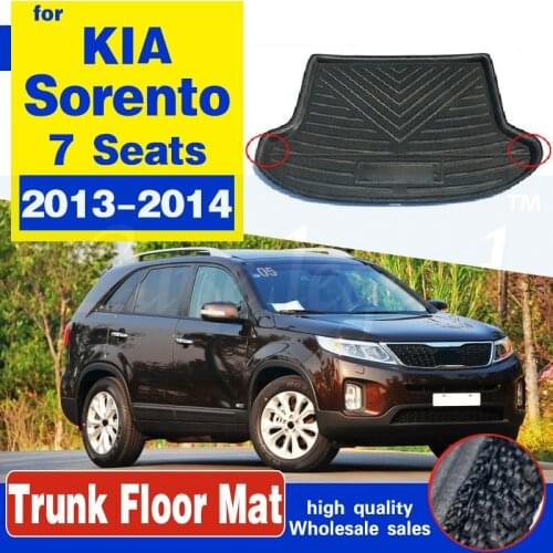 Car Trunk Mat Tray Boot Liner Floor Cargo Carpet Mud Protection Pad Non-slip Accessories For Kia Sorento 7 Seat 2013 2014