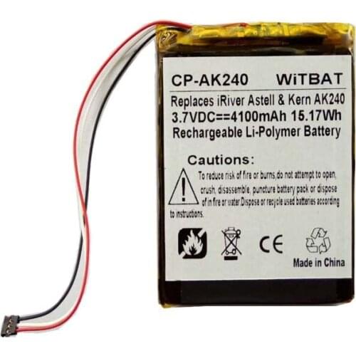 New 3.7V 4100mAh Li-Polymer Battery for iRiver Astell & Kern AK240 Rechargeable Accumulator pack Replacement
