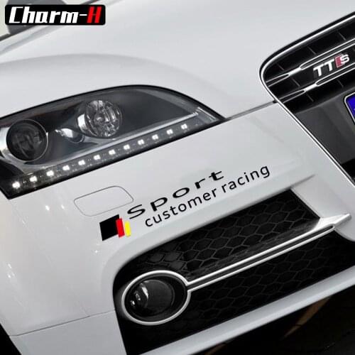 2pcs Car Styling Front Bumper Decal Sticker for audi a3 a4 b6 b7 b8 a5 tt tts rs a6 c5 c6 c7q2 q5 q7 rs3 rs5 s3 s5 Accessories