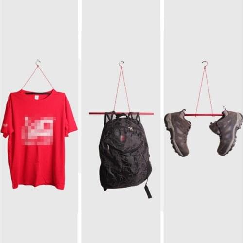 Outdoor Camping Dry Clothes Hanging Rack Multi-section Foldable Clothing Regulator Portable Non-Slip Adjustable Hanger