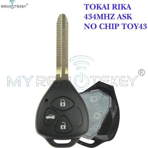 Remtekey TOKAI RIKA Remote key 3 button 434Mhz TOY43 for Toyota HILUX+434mhz