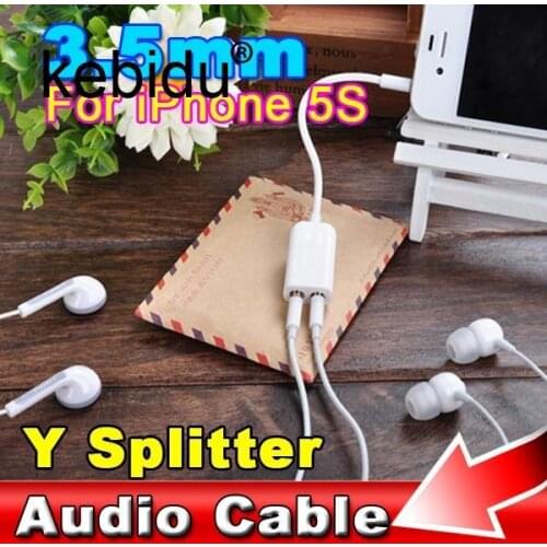 Kebidu 3.5 mm Audio Splitter Jack to Dual 3.5mm Cable male to Female Audio cables Splitter adapter Plug Stereo earphone