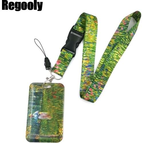 Van gogh Painting Patch of Grass Neck Strap Lanyard for keys lanyard card ID Holder Key Chain for Gifts