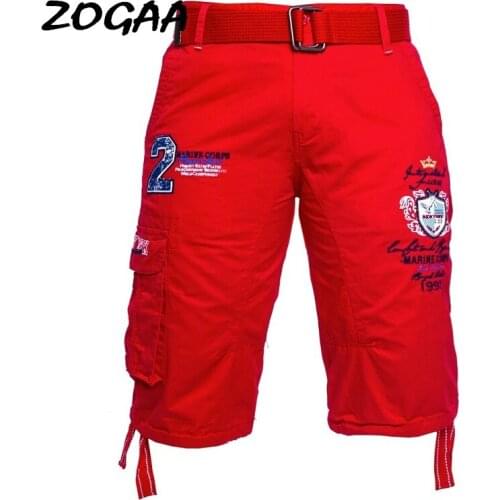 ZOGAA Shorts Men Summer Casual Print Straight Male Leisure Knee-length Sweatpants Streetwear Sport Large Size All-match Hot Sale