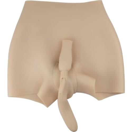 Silicone Fake Vagina Boobs Underwear Panties Men Boxer Briefs for Sex Cosplay Crossdresser Transgender Shemale