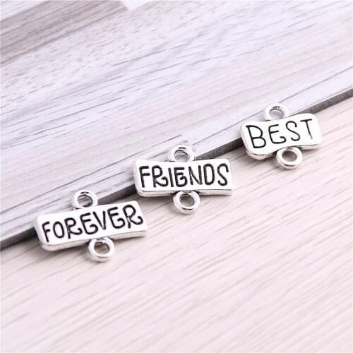 SWEET BELL 60 pcs MIX rectangle Letter Connectors for Bracelets Metal Fashion Connector Charms Fit DIY Jewelry Making D6374