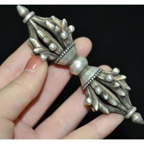 Old Tibet Tantra Buddhism Tibetan Silver Dorje Phurpa Pestle Vajra Exorcism FaQi