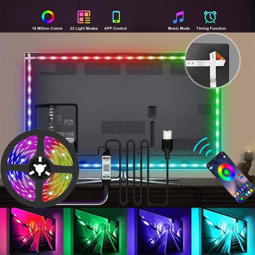 Led Strip Bluetooth-controller USB 2835/5050 5V RGB Flexible Lamp Tape Diode for Room Party Luces LED Wall Bedroom TV Backlight