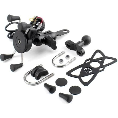 Unieversal Motorcycle X Mount Grip Handlebar Mobile Phone Holder GPS Bracket Motorcross Bike MTB Accessories