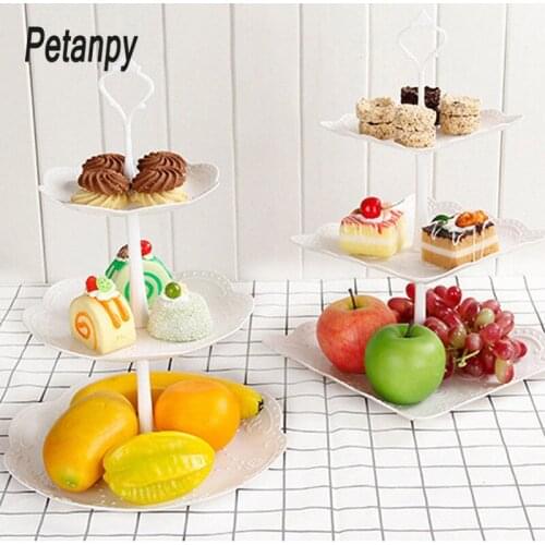 High Quality 3 Tier Cake Stand Tray Decor Round Cupcake Wedding Birthday Party Afternoon Tea Cake Stand