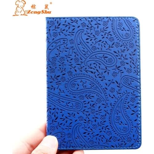 ZONGSHU Lavender Passport Holder Cover Pu Leather Id Card Travel Ticket Pouch Packages Passport Covers Passport Bag Case