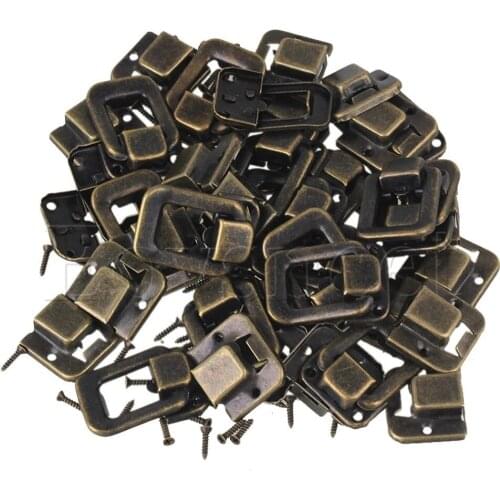 10x Bronze Retro Hasp Latch Lock Use for Drawer Cabinet Jewelry Case Box