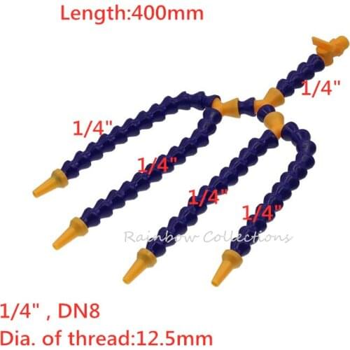2pcs/lot 1/4“, DN8, 40cm 4Ways Y- type Cooling Tube Water Cooling Pipe Oil Plastic Pipe Engraving Machine Tool