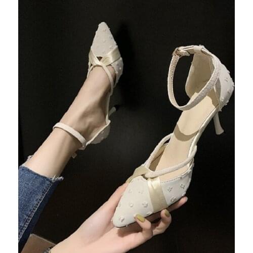 2021 summer new ladies pointed sandals Korean fashion all-match small incense high heels