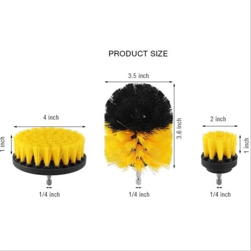 3pcs/set Drill Brush Cleaner Scrubbing Brushes for Car Grout Tub Shower Kitchen Auto Care Cleaning Tools 2/3.5/4