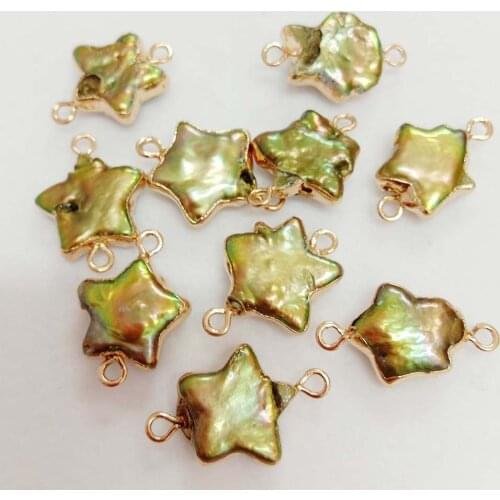 5 PCS /LOT 100% freshwater loose pearl with baroque shape, star shape baroque pearl with 2 hanging ,DIY PEARL BEADS, COLORFULL