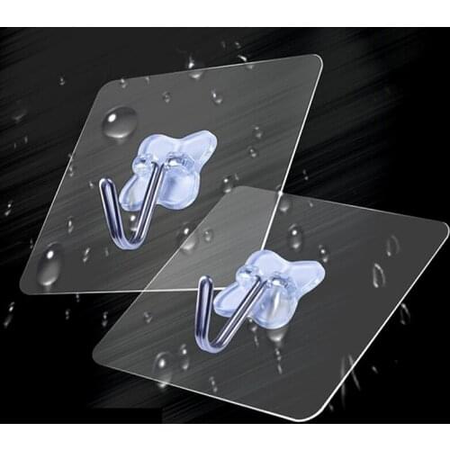 6pcs/set Durable Adhesive Hooks Strong Sticky Kitchen Wall Hanger Ceiling Hooks