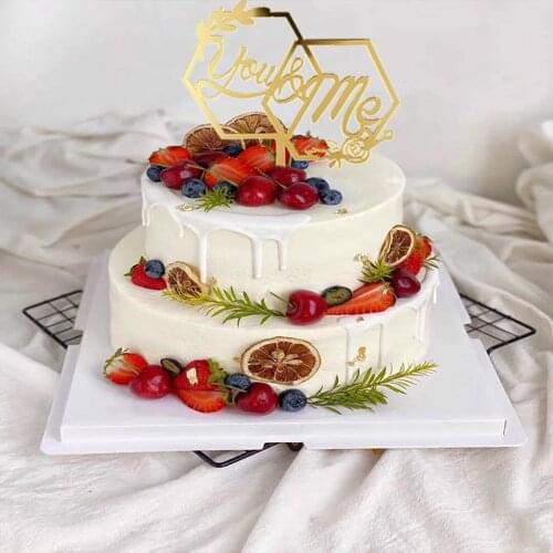 You and Me Acrylic Wedding Cake Toppers and Golden Letters Valentines Day Cake Toppers for Wedding Confession Cake Decorations