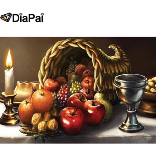 DIAPAI Diamond Painting 5D DIY 100% Full Square/Round Drill"Fruit basket scenery"Diamond Embroidery Cross Stitch 3D Decor A23074