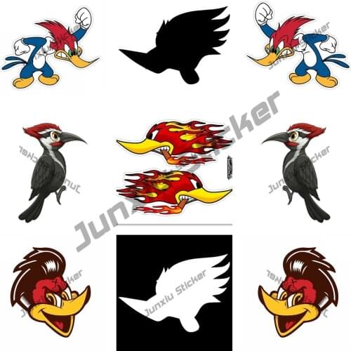 Funny Woodpecker Graffiti Car Sticker Fine Decal Bumper Window Laptop Windshield Material DIY Decoration Accessories KK13*13cm