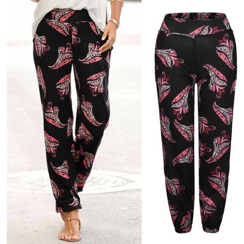 Casual New Women Pants High Waist Printing Trousers Long Pants Boho Pockets Pants Daily Beach Holiday Pants Fast Free Shipping
