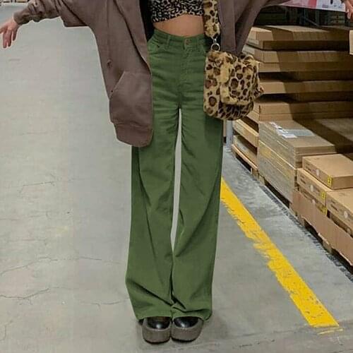90s Indie Streetwear Corduroy Pants Vintage Teenager Skater Girl Style Baggy Pants Fashion High Waist Brown Trousers y2k