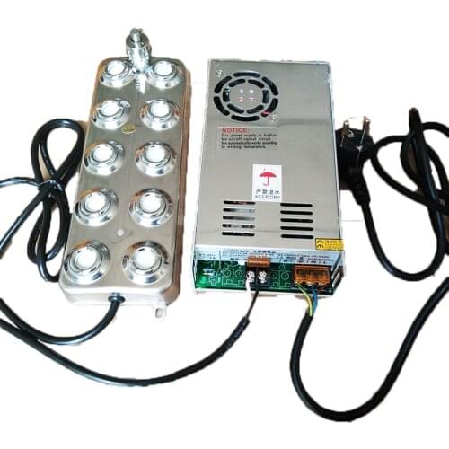 DC 48V 5000ML/H Ultrasonic Atomizer Industrial Humidifier Fog Machine Parts Ultrasonic Mist Maker Fogger 10 Head With Power