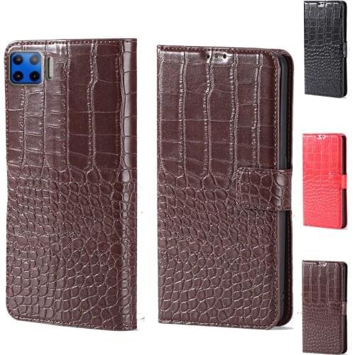 For Motorola One 5G Luxury Crocodile design Flip Leather Wallet Phone Case For Motorola Moto G 5G Plus Phone cover card slot