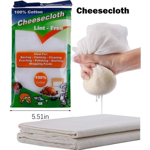 Large White Cotton Gauze Cheesecloth Fabric Reusable Ultra Fine Muslin Cloth for Straining, Cooking, Cheesemaking, Baking