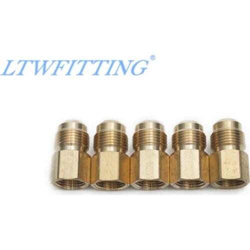 LTWFITTING Brass Flare 1/2" OD x 3/8" Female NPT Female Connector Tube Fitting