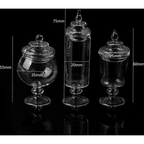 1/12 Scale Pretend Toys Dollhouse Miniature Glass Candy Jar Simulation Candy Mini Tiny Keychain Jewelry Pendant Tube