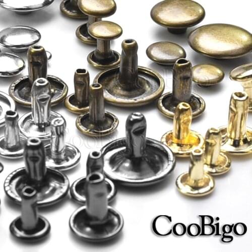 100sets 7x8mm Metal Single Layer Rivets Studs Round Rapid Spike for Leather Craft Bag Belt Garment Shoes Pets Collar Decor