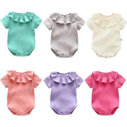 Cute Lace Baby ruffle Bodysuit Summer Newborn Girls Clothing Climbing Suit Baby Jumpsuits Baby Girl Clothes Bebe BodySuitRM19022