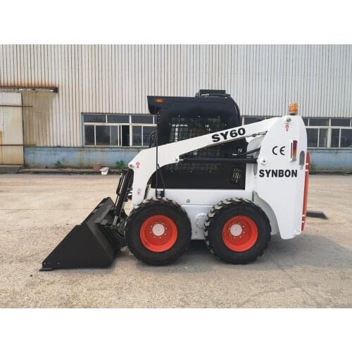SYNBON Loading 850kg Mini Backhoe Loader Wheeled Skid Steer With Optional Attachments