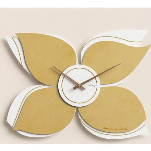 Nordic light luxury clock creative wall clock art simple modern living room background wall decoration wall hanging 62X47 CM