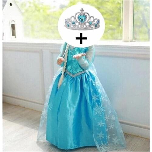 4-10y Baby Girl Princess Dress for Girls Clothes Set Cosplay Costume+Headband Fancy Halloween Christmas Party Dresses