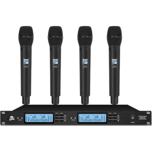 Professional UHF wireless microphone system four-channel handheld microphone for home KTV party karaoke wireless microphone