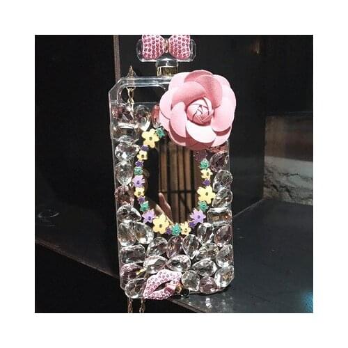 Luxury Bling Crystal Diamond Chain Handbag Perfume Bottle Lanyard Case For Samsung Note10 Note9 Note8 S10 S9 S8 Plus Phone Case