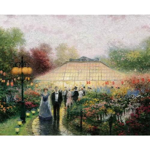 The Garden Party Thomas Kinkade HD Canvas Oil painting Print Living Room Bedroom Hotel Wall Picture Art Home Decoration