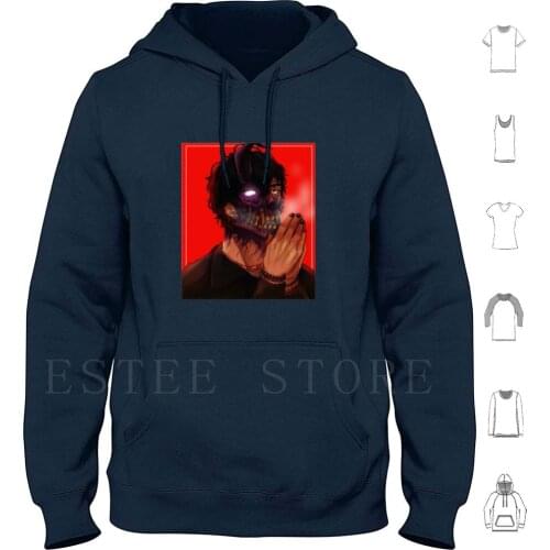 Corpse Husband Red Background Portre Hoodies Long Sleeve Corpse Husband Corpse Imposter Corpse Husband Corpse