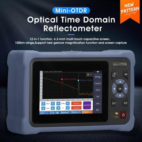 OTDR 1310/1550nm Fiber Optic Reflectometer OTDR with Touch Screen VFL OLS OPM Event Map Ethernet Cable Tester FC SC Connector