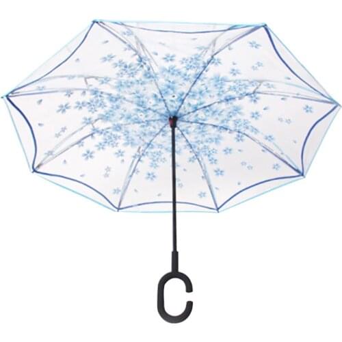 C Handle Windproof Reverse Folding Umbrella Man Women Sun Rain Car Inverted Umbrellas Double Layer Anti UV Self Stand Paraplu-30