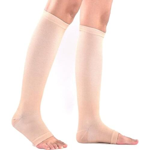 1Pair Compression Socks Foot Pain Relief Knee Varicose Open Toe Socks