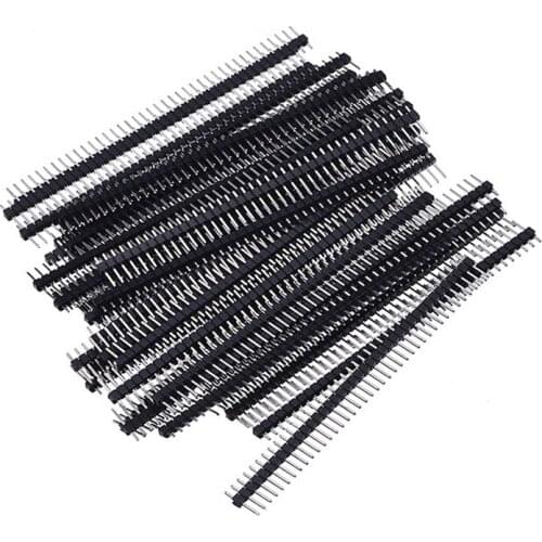 10pcs 40 Pin 1x40 Single Row Male 2.54 Breakable Pin Header Connector Strip for Arduino Black