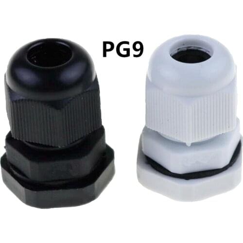 10PCS High Quality IP68 PG9 4-8MM Waterproof Nylon Cable Gland Waterproof Gasket Plastic Waterproof Connector