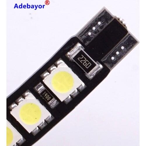 10 x T10 W5W 194 5050 6 LED canbus showing the wide lights DRL car daytime running lights super bright LED bulbs