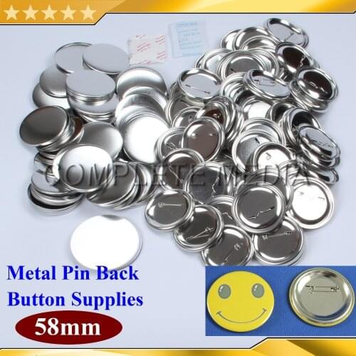 1000 Sets 2-1/4" 58mm Pin Back Metal Pinback Button Supply Materials for Professional All Steel Badge Button Maker
